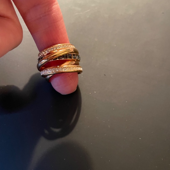 Swarovski Ring Dynamic Dark Crystal Rose Gold Sz 5 - Picture 6 of 8